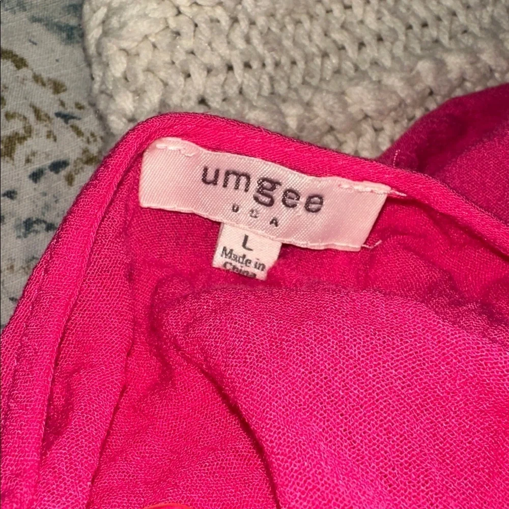 UMGEE Pink Embroidered with tassels summer Dress size large - Picture 5 of 8